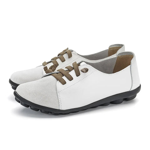 WOIZGIC Dames loafers van echt leer met ballerina's