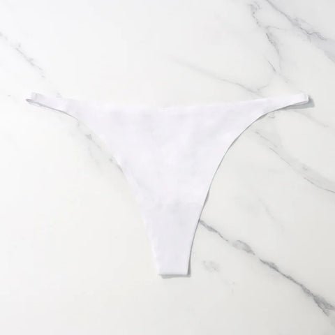 Ice Silk Seamless Panties for Women - Soft Thin Band Thongs & Bikini Underwear