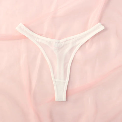 Seamless Thongs for Women – Translucent Mesh T-back Underwear