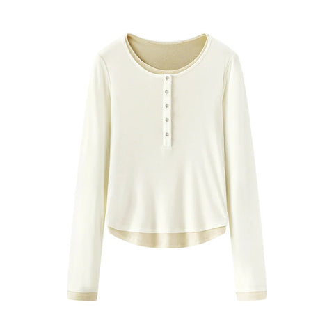 Semir T-shirt met lange mouwen voor dames - Stijlvol contrastontwerp 