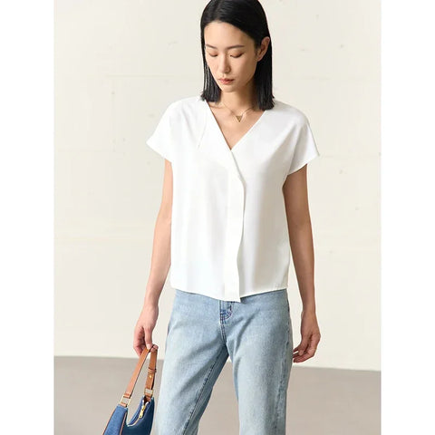 AMII Minimalism Chiffon Shirts & Blouses