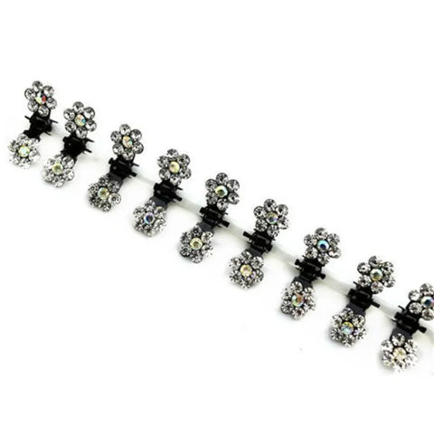 6 stuks mini-haarspeldjes met strass - antislip bloemenhaaraccessoires voor vrouwen en meisjes