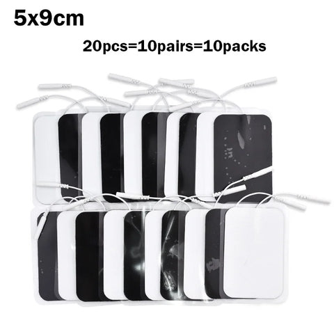 20/100p 5x5cm TENS EMS Nerve Muscle Stimulator Gel Electrode Pads with 2mm Plug