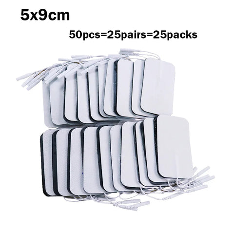 20/100p 5x5cm TENS EMS Nerve Muscle Stimulator Gel Electrode Pads with 2mm Plug