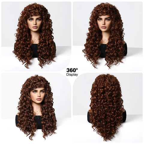 EASIHAIR Curly Synthetic Wig - Natural Platinum Blonde Long Silky Deep Water Wave for Women