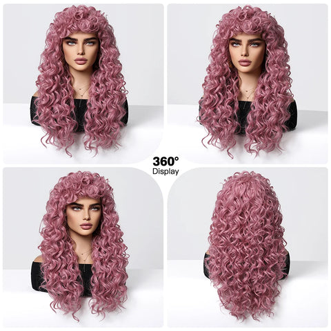 EASIHAIR Curly Synthetic Wig - Natural Platinum Blonde Long Silky Deep Water Wave for Women