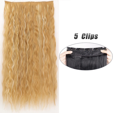 Synthetische 5 Clip-in haarextensies - Lang steil haarstuk 
