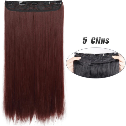 Long Wavy 5 Clip In Hair Extensions - Black Blonde Mix