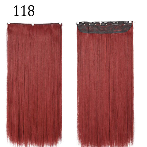 Long Straight Hairstyle 5 Clip Natural Hair Extension