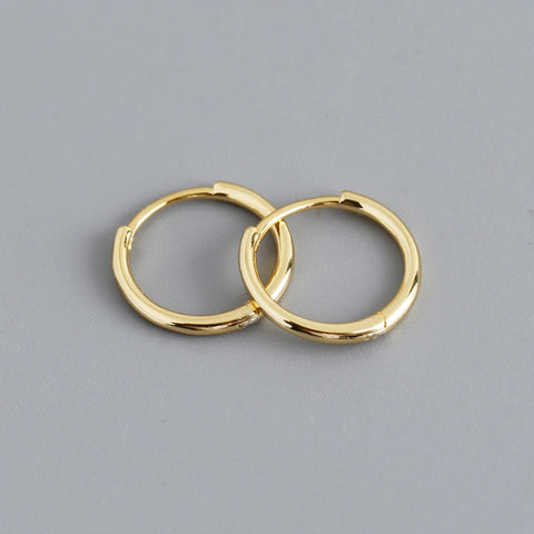 WANTME 925 Sterling Silver Simple Huggies Earrings