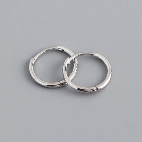 WANTME 925 Sterling Silver Simple Huggies Earrings