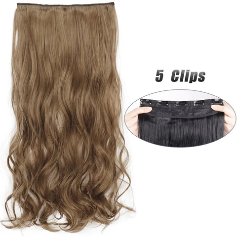 Synthetic 5 Clip In Hair Extensions 80CM - Long Straight Hairpiece