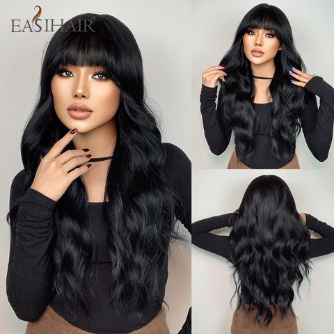DropShipping EASIHAIR Long Blonde Ombre Synthetic Wigs for Women - Wavy High Density Cosplay Wig
