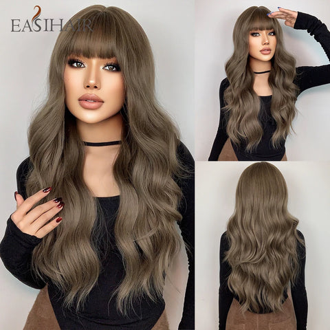 DropShipping EASIHAIR Long Blonde Ombre Synthetic Wigs for Women - Wavy High Density Cosplay Wig