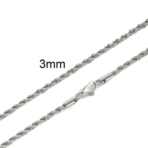 Minimalist Twist Rope Chain Necklace for Men & Women - Stylish Stainless Steel Jewelry in Gold, Silver, and Black