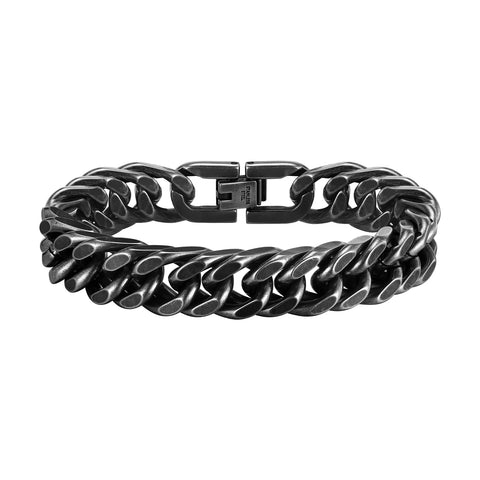 Stylish Double Curb Chain Bracelets for Men and Boys - Stainless Steel Miami Link Wristband