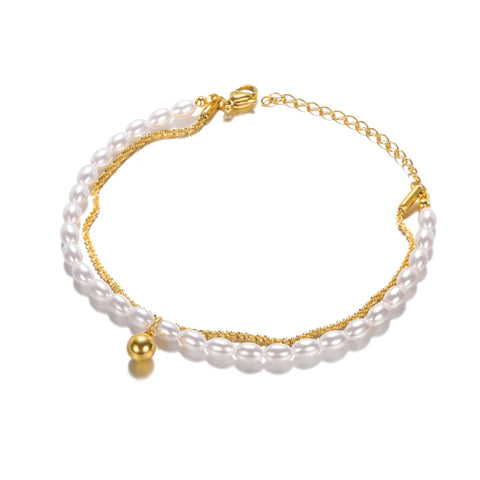 Stainless Steel Evil Eye Bracelet for Women - Enamel Blue Bead Bracelet for Summer Beach Style