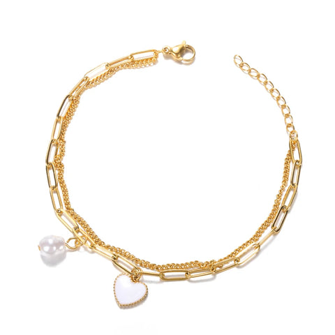Elegant Zircon Flowers Bracelet for Women and Girls – Luxury Gold Color Stainless Steel Plant Charm Jewelry