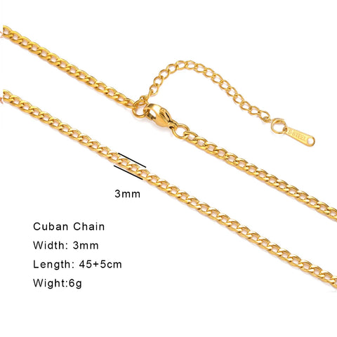 Skyrim Stainless Steel Gold Color Chain Necklace for Women – Minimalist Cuban Paperclip Twisted Snake Chain Fashion Jewelry