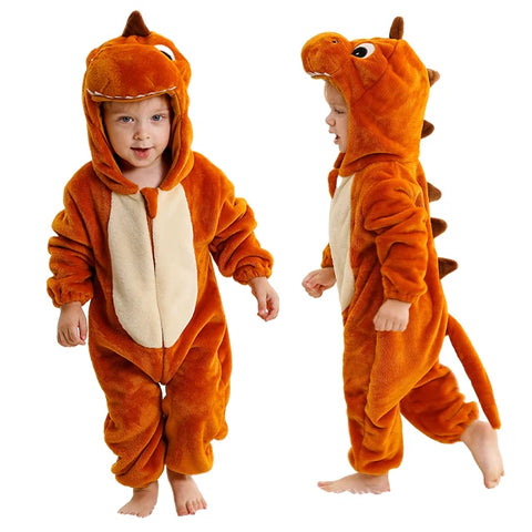 MICHLEY Winter Baby Rompers Hooded Flannel Cosplay
