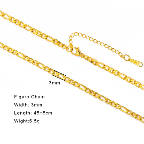 Skyrim Stainless Steel Gold Color Chain Necklace for Women – Minimalist Cuban Paperclip Twisted Snake Chain Fashion Jewelry