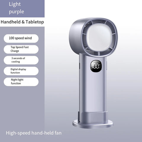 Portable Mini Electric Hand Fan - USB Rechargeable with LED Display