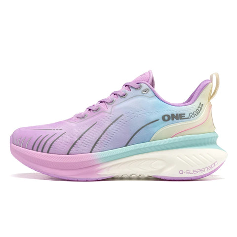ONEMIX Women's Black Breathable Running Sneakers - Stylish Pink Fashion Sports Shoes with Free Shipping