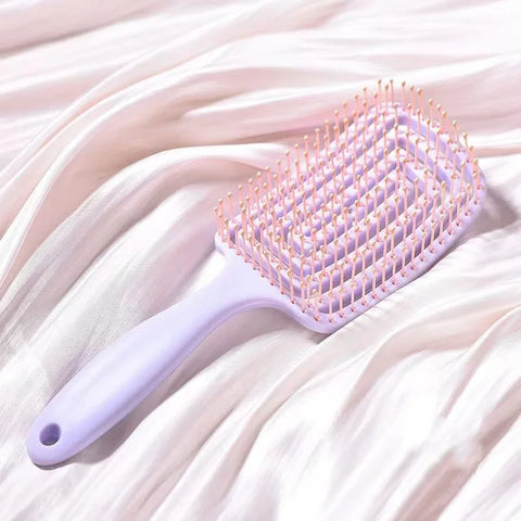 1Pcs Elastic Massage Comb - Hollow Out Hair Brush for Scalp Massage & Quick Detangling