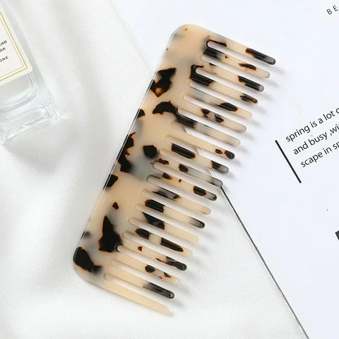 Colorful Wide Teeth Acetate Hair Combs - Anti-static Massage Hair Brush for Salon & Travel