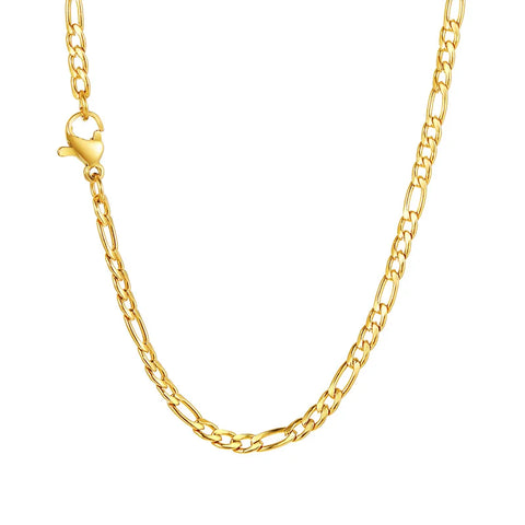 Figaro Chain Necklace - Stainless Steel Gold Color Choker for Women & Girls in Multiple Lengths