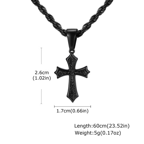 Hip Hop Cross Necklace for Men and Women - Stainless Steel Chic Pendant for Christian Style