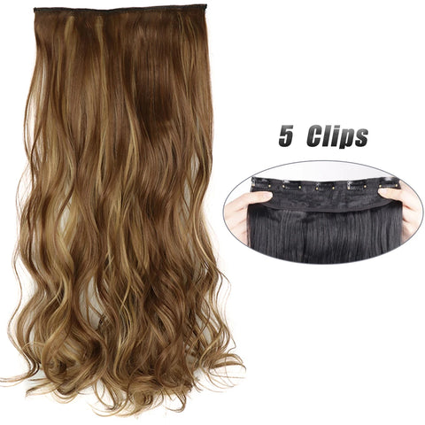 Synthetic 5 Clip In Hair Extensions 80CM - Long Straight Hairpiece