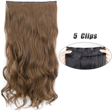 Synthetic 5 Clip In Hair Extensions 80CM - Long Straight Hairpiece