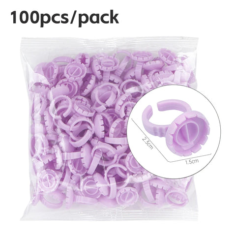 AILEISHI 100Pcs Disposable Eyelash Glue Fan Cup Rings