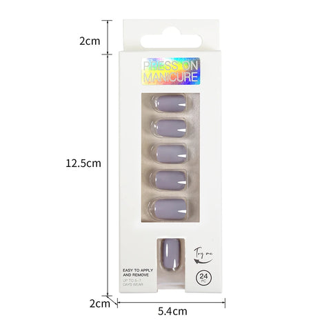 Short Full Press on Nails Set - 24 Pcs