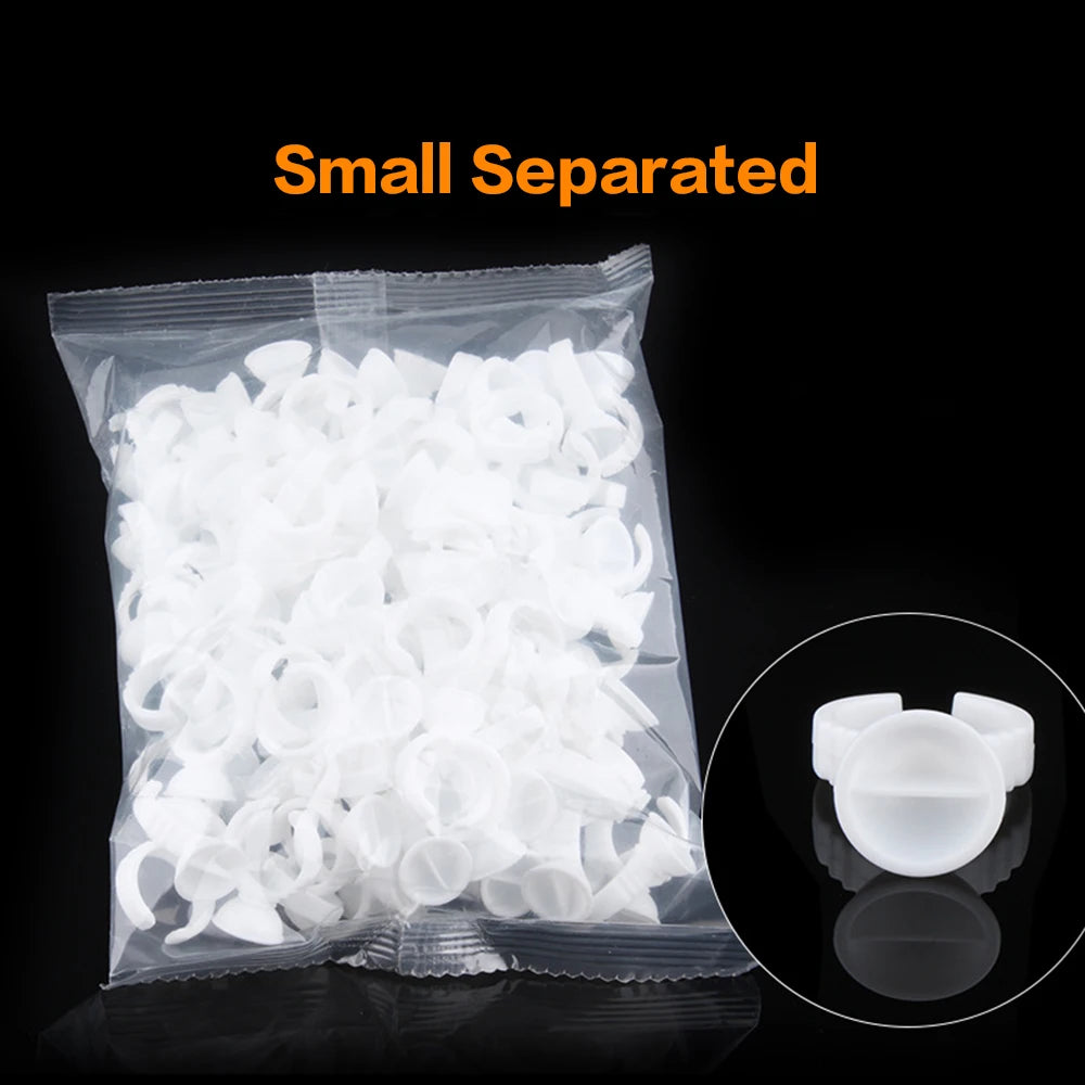 AILEISHI 100Pcs Disposable Eyelash Extension Glue Ring Cups