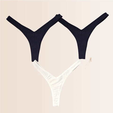 Seamless Thongs Solid Thong Panties for Women - Soft Silk Tangas