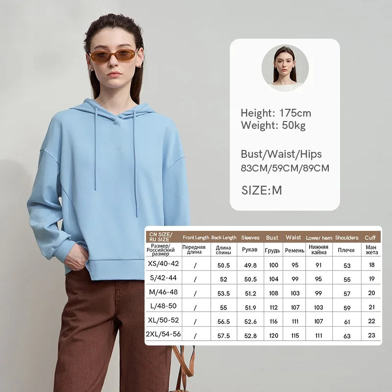AMII Minimalist Women Hoodie Cotton 2025