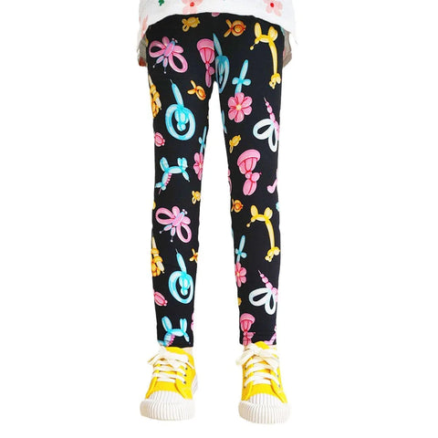 Cute Flower Print Girls Leggings