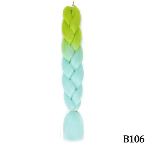 24" Synthetic Yaki Braids Hair - Ombre Kanekalon Jumbo Braid Hair Extensions for Women