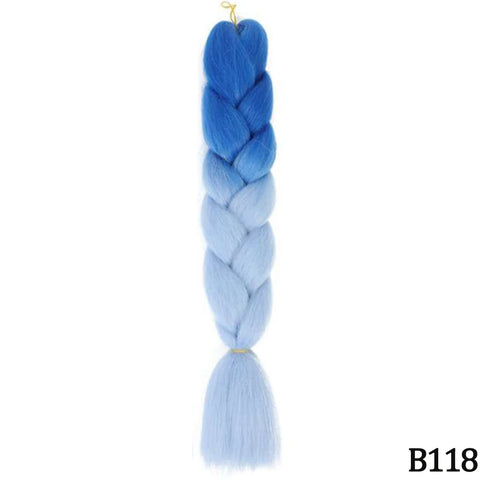 24" Synthetic Yaki Braids Hair - Ombre Kanekalon Jumbo Braid Hair Extensions for Women