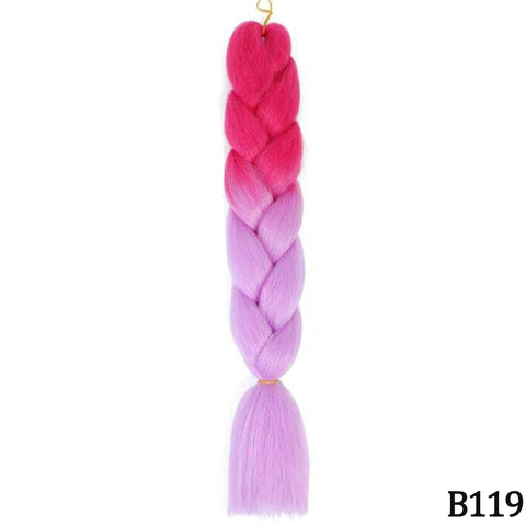 24" Synthetic Yaki Braids Hair - Ombre Kanekalon Jumbo Braid Hair Extensions for Women
