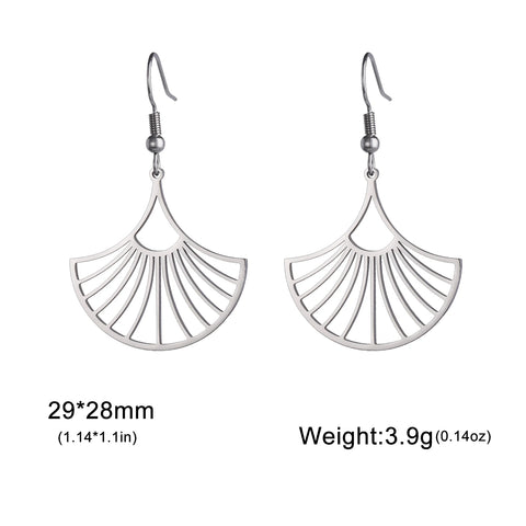 Skyrim Bohemian Flower Filigree Drop Earrings - Stainless Steel Waterproof Dangle Earrings for Women