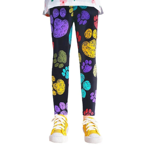 Cute Flower Print Girls Leggings