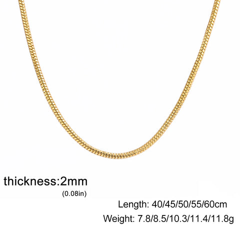 Skyrim Stainless Steel Gold Color Round Snake Chain Necklace for Men and Women | Trendy Punk Jewelry Gift