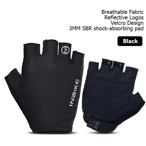 INBIKE Halfvinger fietshandschoenen – Ademende zomer MTB-handschoenen met schokabsorptie