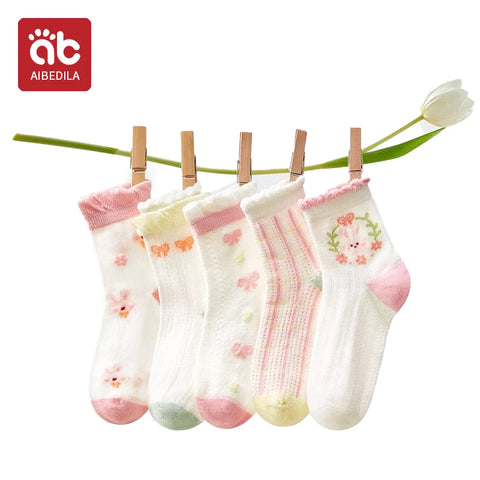AIBEDILA Cute Rabbit Kids Socks - 5 Pairs