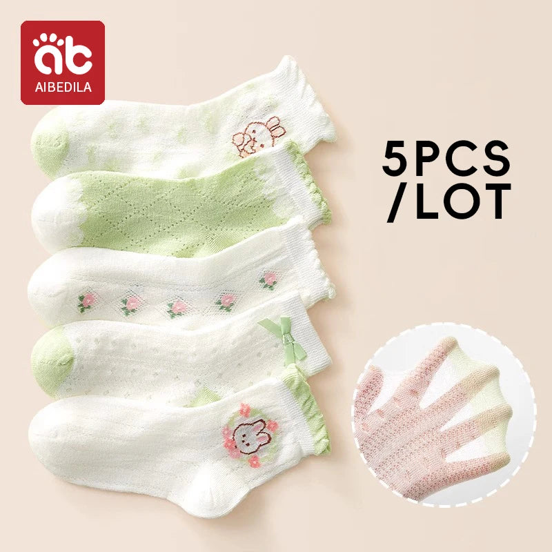 AIBEDILA Cute Rabbit Kids Socks - 5 Pairs