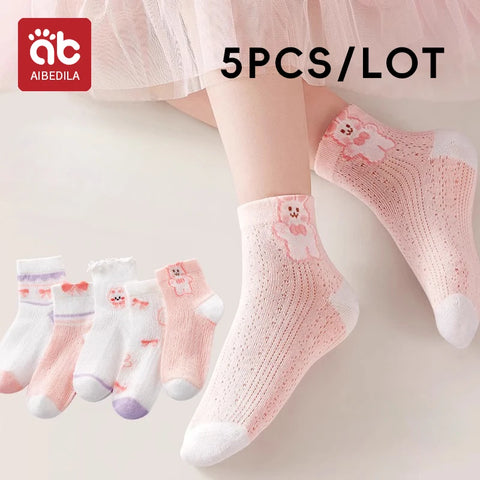 AIBEDILA Cute Rabbit Kids Socks - 5 Pairs