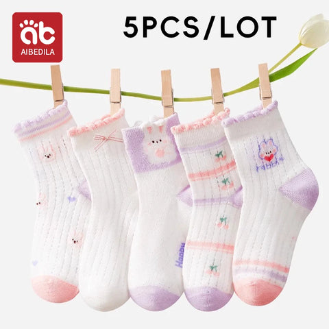 AIBEDILA Cute Rabbit Kids Socks - 5 Pairs